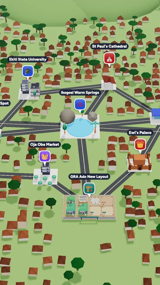 The 3D map of Ado-Ekiti in Naija Life