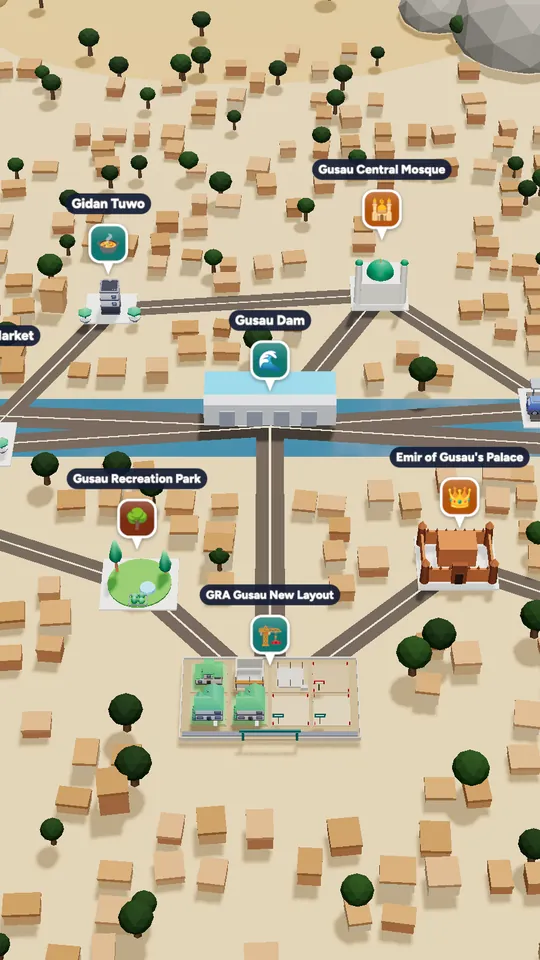 The 3D map of Gusau in Naija Life
