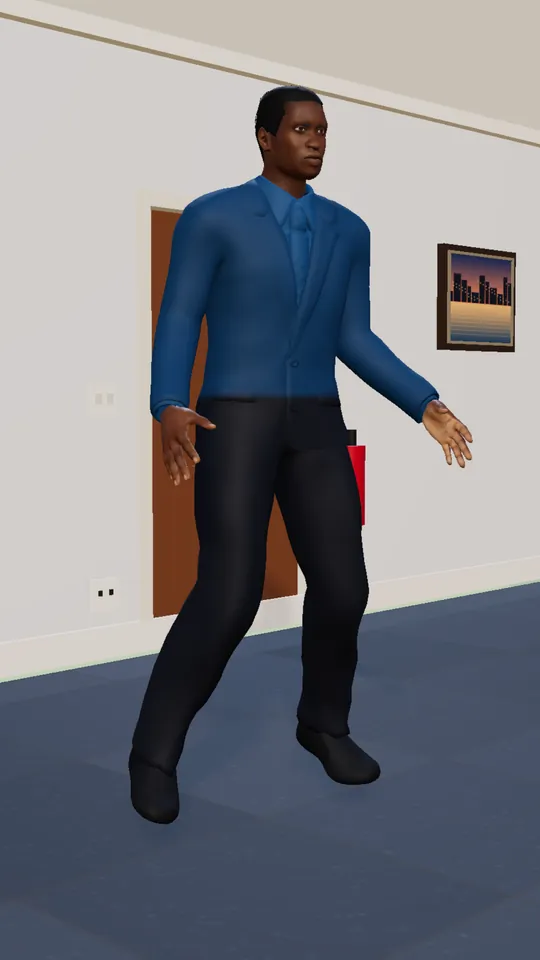 A Sim working out in a modern gym in Ikoyi